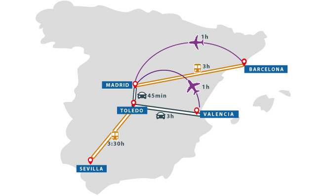 como llegar a toledo desde otras capitales